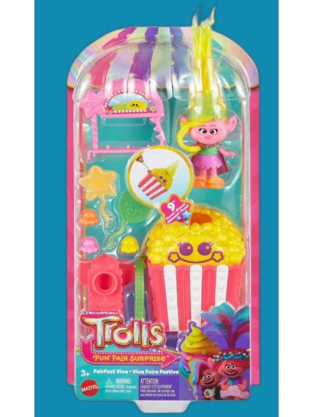 MATTEL DreamWorks TROLLS Fun Fair Surprise FairFest Playset Viva Doll Game NEW